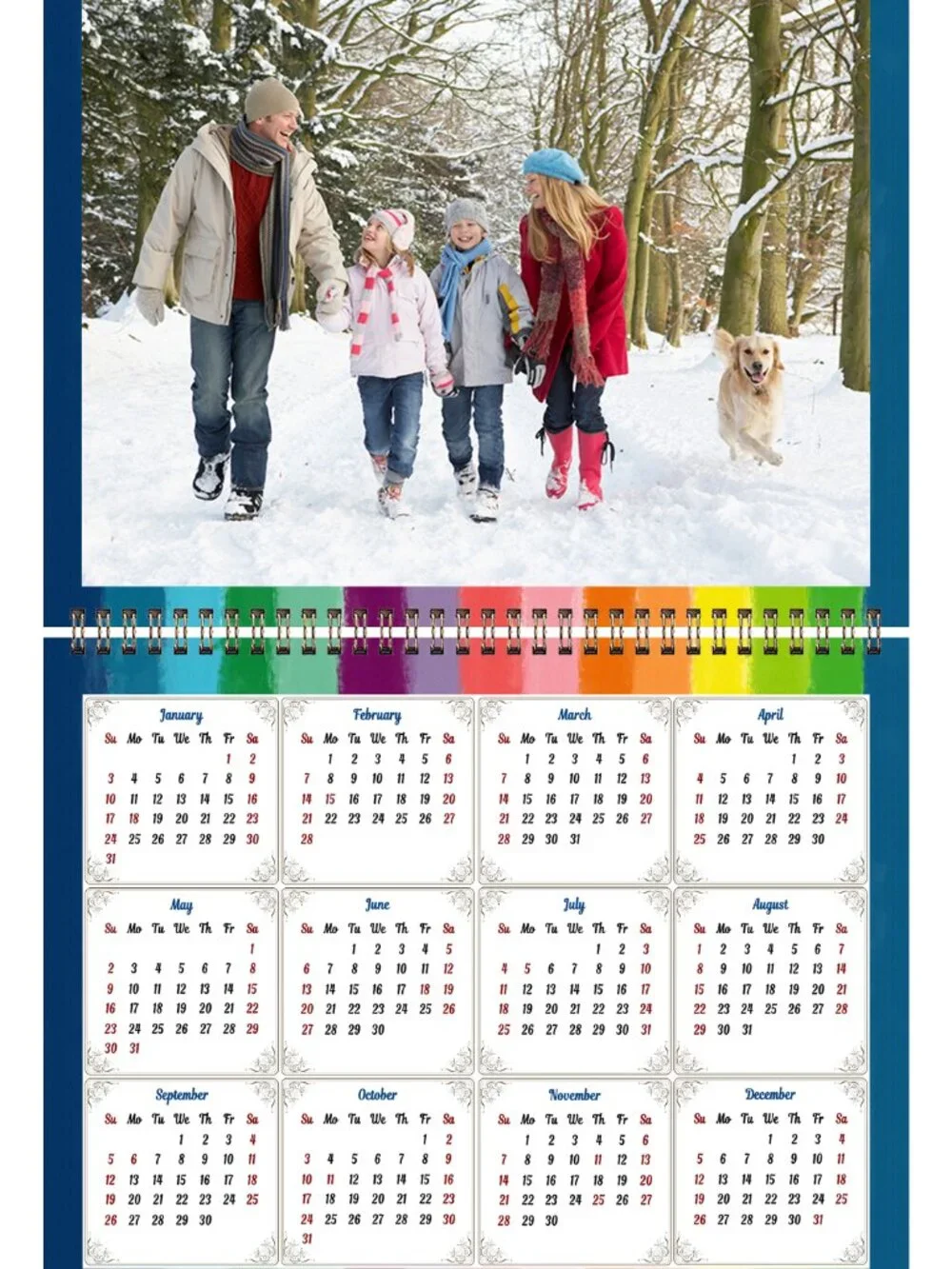 Personalized Custom 2027 Wall Calendar Spiral-bound - 12 Months. 11 x 8in.#15